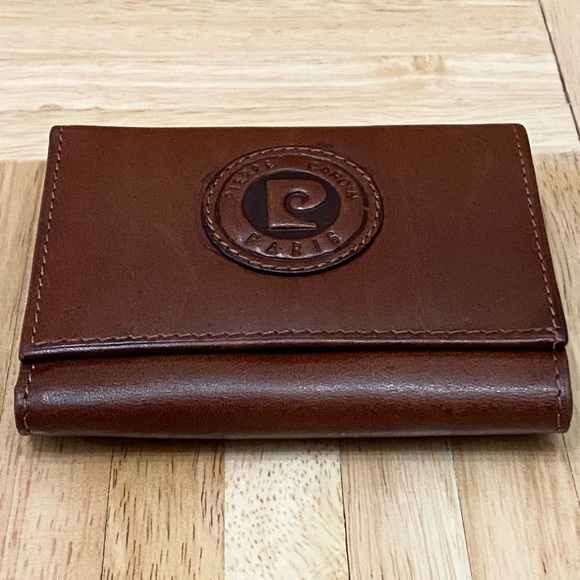 PIERRE CARDIN Paris Brown Leather Clutch Coin Purse Bifold Wallet - Picture 4 of 12